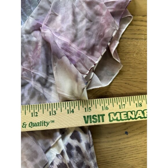 One World Live and Let Live Women Size Medium Flutter Sleeve Blouse Stretch City - Picture 5 of 11